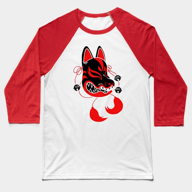 Kitsune's Fury Baseball T-Shirt by Lil Darnie